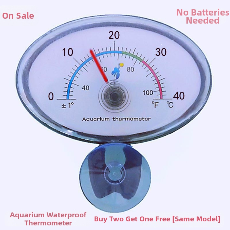Termometar za akvarij - visoka preciznost, kompaktni podvodni model, vodootporan, pričvršćivanje pomoću usisne čašice i ljepila