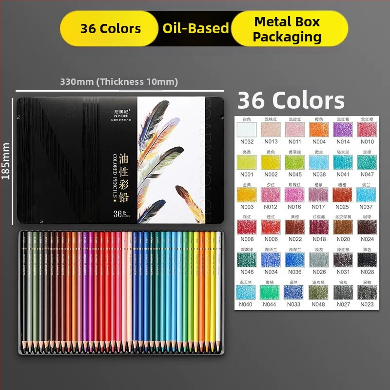 Neoni olejové ceruzky sada, kovové puzdro, HB jadro, základné balenie, na maľovanie a kreslenie