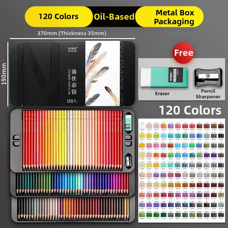 Neoni olejové ceruzky sada, kovové puzdro, HB jadro, základné balenie, na maľovanie a kreslenie