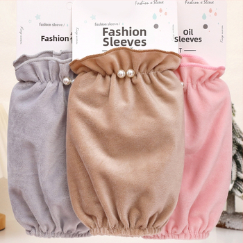 Ženski zaštitnik za rukav od pliša s perlom, zima – flanel, monokromni uzorak, protiv prljavštine