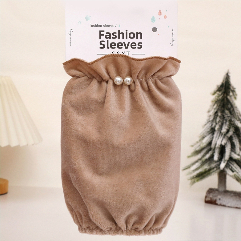 Ženski zaštitnik za rukav od pliša s perlom, zima – flanel, monokromni uzorak, protiv prljavštine