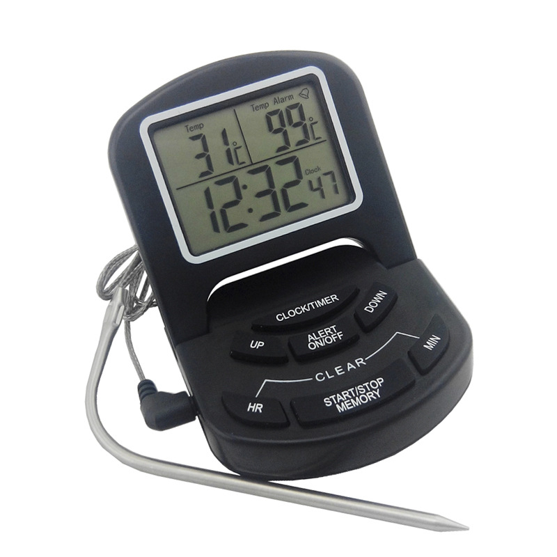 Elektronički termometar za pećnicu s tajmerom, za pečenje, karamelizaciju šećera i mjerenje temperature mesa