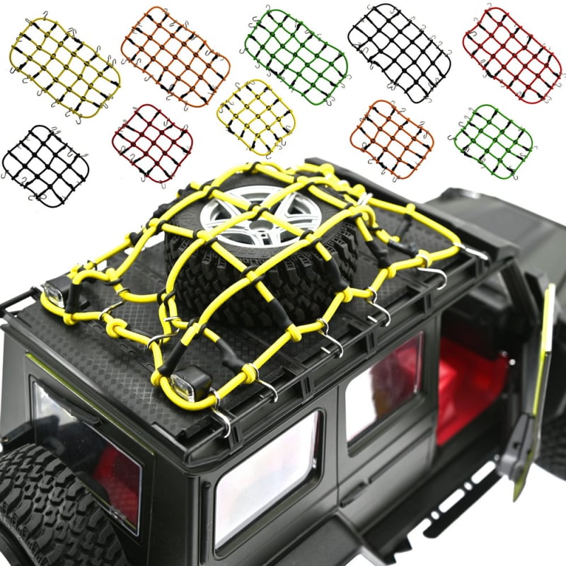 Δ90 1:10 Δίκτυο αποσκευών οροφής – καουτσούκ σχοινί, εξαρτήματα διακόσμησης μοντέλου, τροποποίηση DIY, μεγάλο και μικρό δίχτυ, συναρμολόγηση