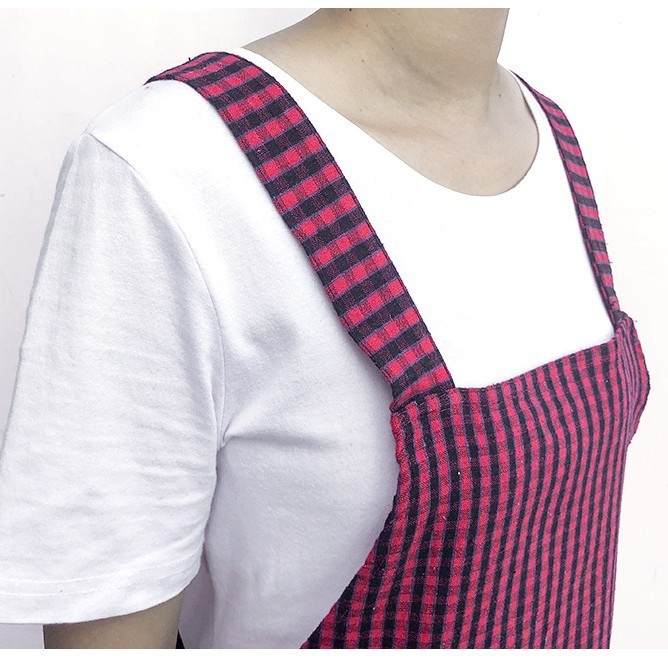 Kuhinja bez rukava pamukova pregača, otporna na mrlje, prozračna, geometrijski uzorak, moderni minimalistički stil