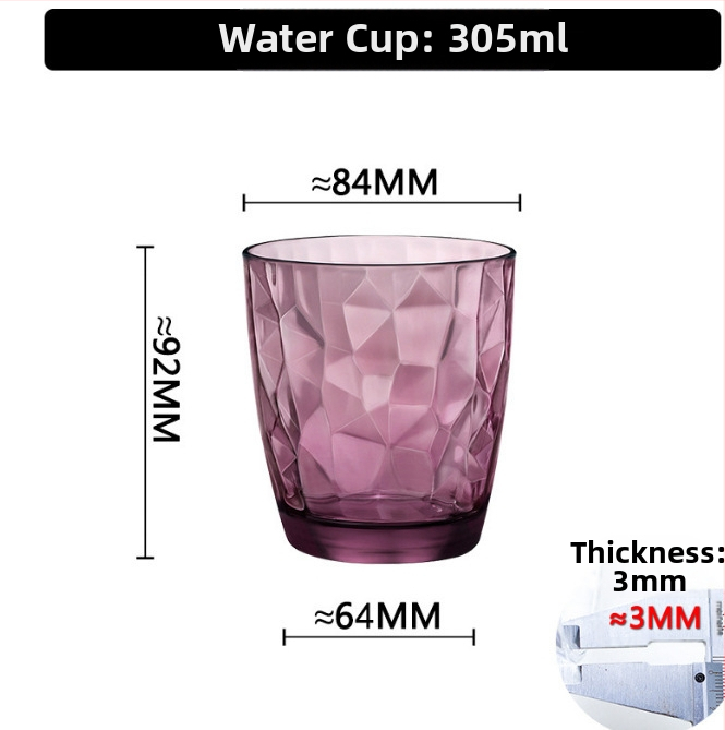 Set čaša za četkicu i vodu za usta od stakla soda-lime, cilindričnog oblika, jednovojni uzorak, moderan minimalistički stil, šest komada