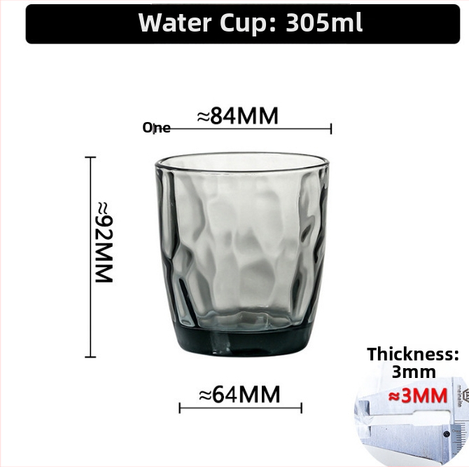 Set čaša za četkicu i vodu za usta od stakla soda-lime, cilindričnog oblika, jednovojni uzorak, moderan minimalistički stil, šest komada