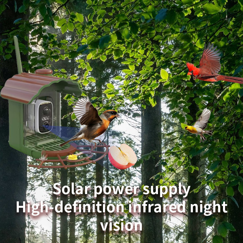 Huashi D3-B9 Pametna hranilica za ptice sa kamerom, solarno napajanje, odvojiva, upravljanje putem aplikacije