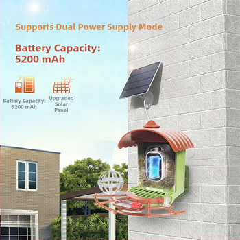 Vanjska solarna hranilica za ptice s kamerom, automatsko hranjenje i upravljanje putem aplikacije, s odvojivim dizajnom