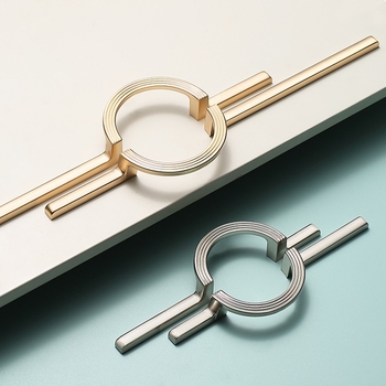 Drška za garderobu i ladicu – cinkova legura, elektroplatirano, duga polukružna ručka, model 2254, stil laganog luksuza