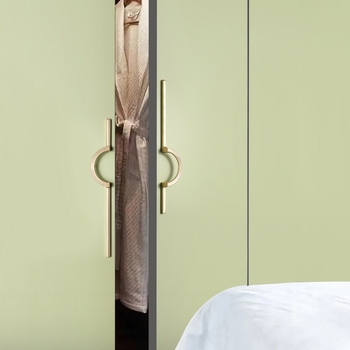 Drška za garderobu i ladicu – cinkova legura, elektroplatirano, duga polukružna ručka, model 2254, stil laganog luksuza