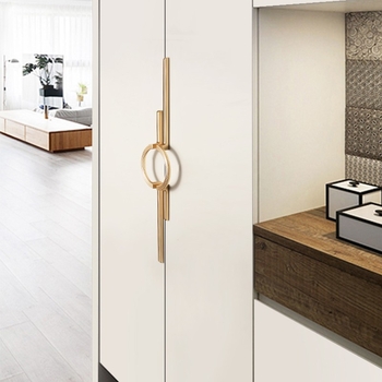 Drška za garderobu i ladicu – cinkova legura, elektroplatirano, duga polukružna ručka, model 2254, stil laganog luksuza