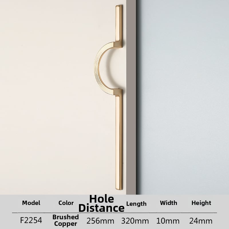 Drška za garderobu i ladicu – cinkova legura, elektroplatirano, duga polukružna ručka, model 2254, stil laganog luksuza