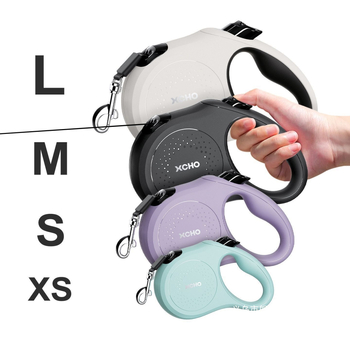 Αναδιπλόμενη νάιλον λουρί σκύλου για μεσαίου μεγέθους σκύλους με κλείδωμα ενός κουμπιού