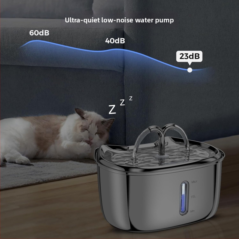 Fontana za vodu za kućne ljubimce u obliku mačke, tih rad, model K15, odvojiva, za pse i mačke, materijal visoke kvalitete hrane.