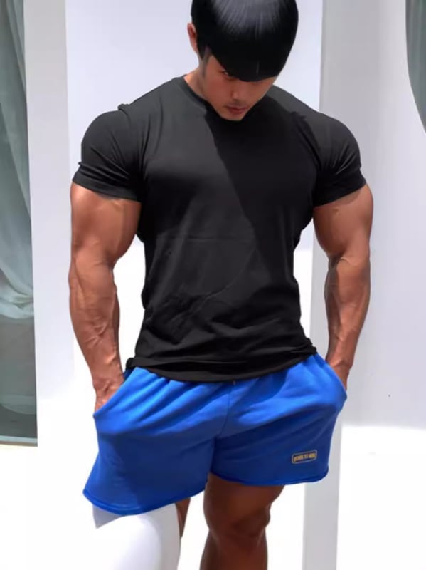 Спортна мъжка тениска (Слим фит, къс ръкав, кръгло деколте, дишаща, бързосъхнеща)