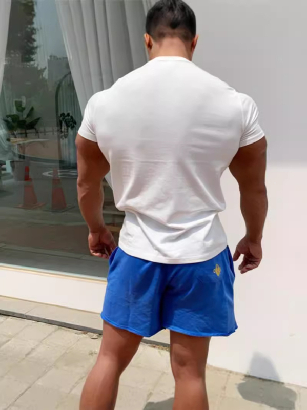 Спортна мъжка тениска (Слим фит, къс ръкав, кръгло деколте, дишаща, бързосъхнеща)