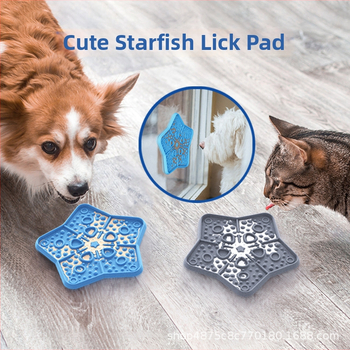 Σιλικονούχο λικ πάτ με μπολ αργής σίτισης, με βεντούζα, σε σχήμα αστέρα, για σκύλους και γάτες
