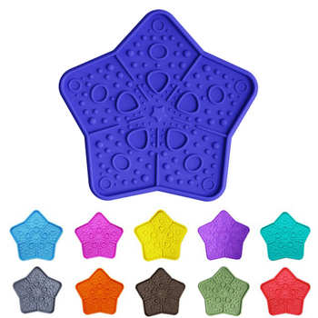 Σιλικονούχο λικ πάτ με μπολ αργής σίτισης, με βεντούζα, σε σχήμα αστέρα, για σκύλους και γάτες