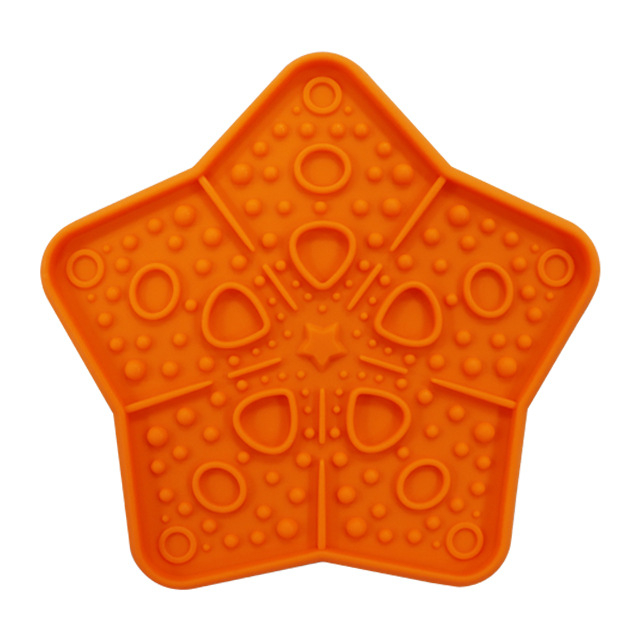 Σιλικονούχο λικ πάτ με μπολ αργής σίτισης, με βεντούζα, σε σχήμα αστέρα, για σκύλους και γάτες