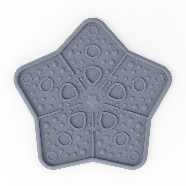 Σιλικονούχο λικ πάτ με μπολ αργής σίτισης, με βεντούζα, σε σχήμα αστέρα, για σκύλους και γάτες