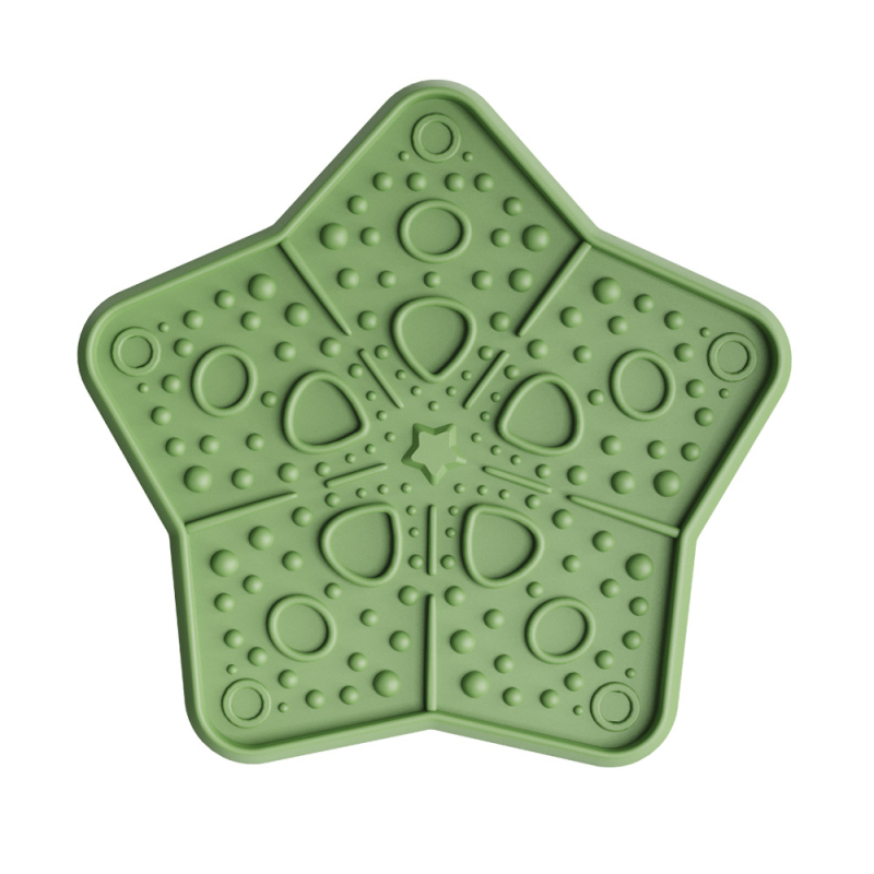 Σιλικονούχο λικ πάτ με μπολ αργής σίτισης, με βεντούζα, σε σχήμα αστέρα, για σκύλους και γάτες