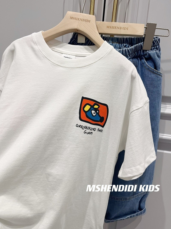 Dječja majica s japanskim stilom i slatkom ilustracijom, unisex, kratki rukav, 95% pamuk, za djecu 3-8 godina, ljeto 2025