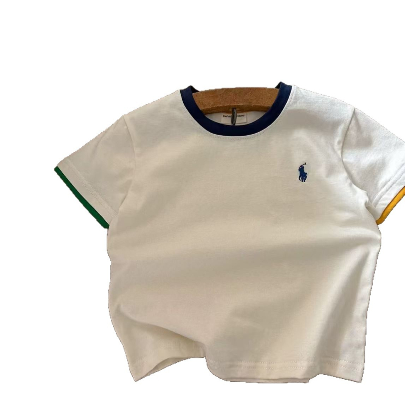 Dječji pamuk kratkih rukava T-shirt s okruglim izrezom, unisex, odvlažujući vlagu