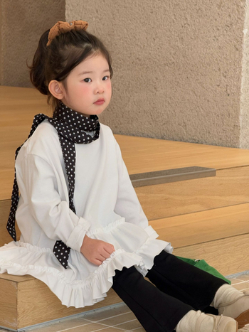 Dječja majica s dugim rukavima, korejskog stila, pamuk 80%, okrugli ovratnik, za dob 3–8 godina, jesen 2025