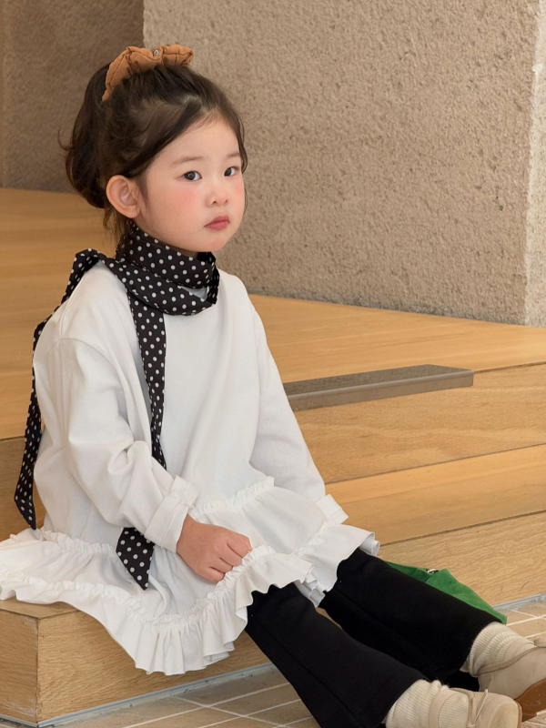 Dječja majica s dugim rukavima, korejskog stila, pamuk 80%, okrugli ovratnik, za dob 3–8 godina, jesen 2025