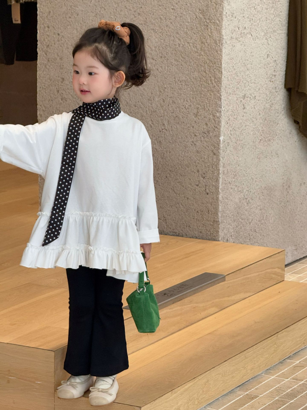 Dječja majica s dugim rukavima, korejskog stila, pamuk 80%, okrugli ovratnik, za dob 3–8 godina, jesen 2025