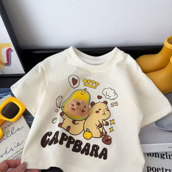 Dječje T-shirt od 100% pamuka, kratki rukav, okrugli izrez, korejskog stila trodimenzionalni tiskani dizajn