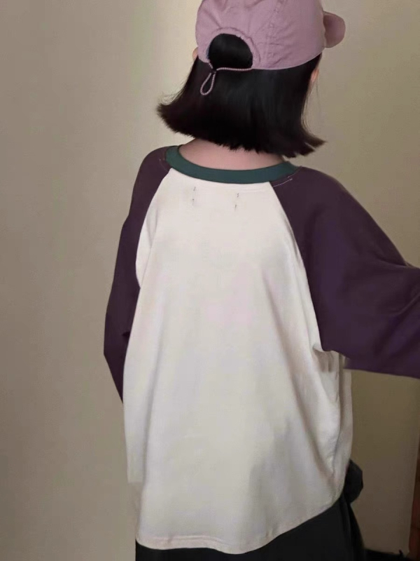 Dječja majica s dugim rukavima u korejskom stilu, 100% pamuk, crtani uzorak, okrugli izrez