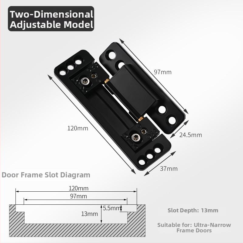 Dvodimenzionalno podesivi skriveni šarnir za aluminijsko-drvena vrata uskog profila, cinkov legura, marka Noca