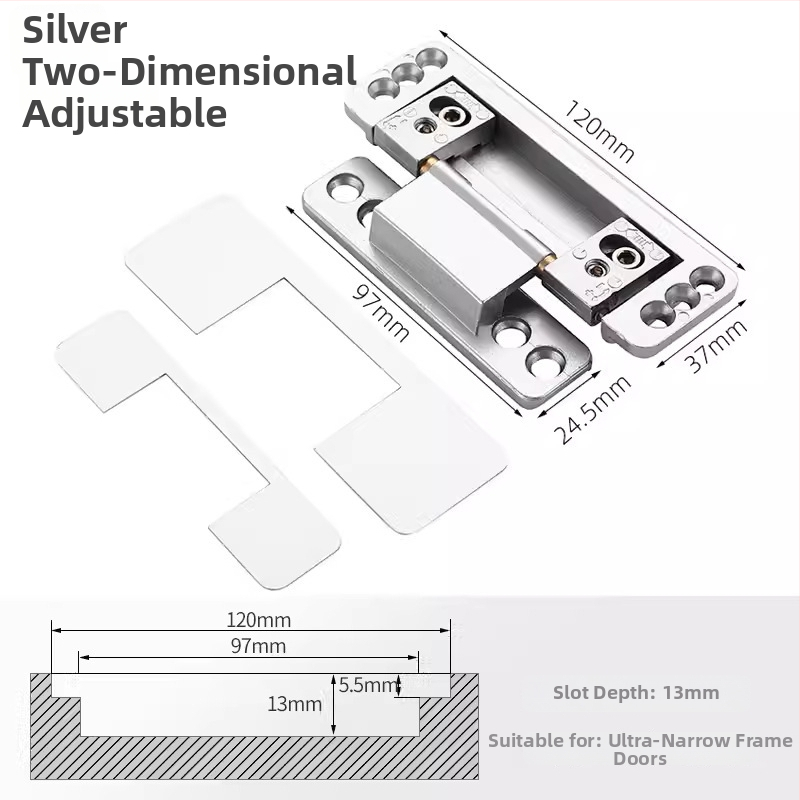 Dvodimenzionalno podesivi skriveni šarnir za aluminijsko-drvena vrata uskog profila, cinkov legura, marka Noca