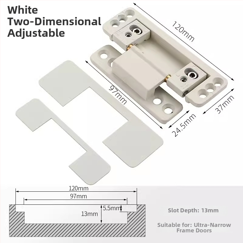 Dvodimenzionalno podesivi skriveni šarnir za aluminijsko-drvena vrata uskog profila, cinkov legura, marka Noca