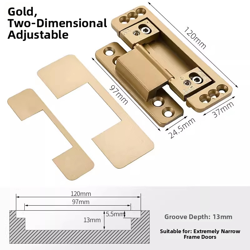 Dvodimenzionalno podesivi skriveni šarnir za aluminijsko-drvena vrata uskog profila, cinkov legura, marka Noca