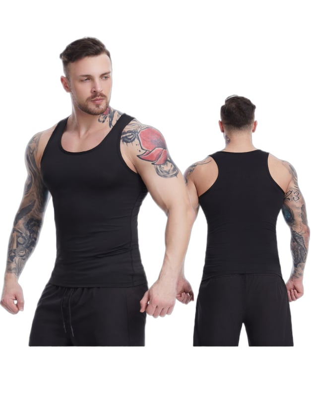 Спортна безръкавка с кръгла яка, тясно прилепване, 95% полиестер.