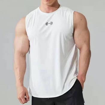 Мъжки безръкав спортен потник, А-образен силует, абстрактен модел, модална тъкан, приятелски към кожата, есен 2025