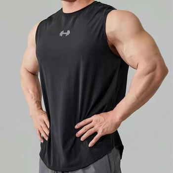 Мъжки безръкав спортен потник, А-образен силует, абстрактен модел, модална тъкан, приятелски към кожата, есен 2025