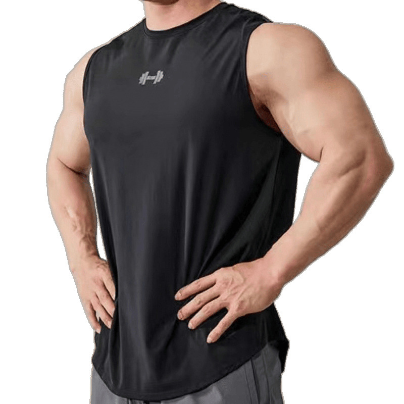 Мъжки безръкав спортен потник, А-образен силует, абстрактен модел, модална тъкан, приятелски към кожата, есен 2025