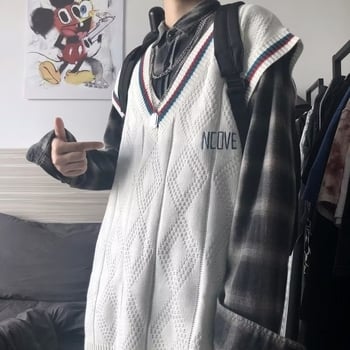 Πλεκτό ανδρικό γιλέκο με παγιέτες, ύφασμα Lyocell, 80% πολυεστέρας, στρογγυλός λαιμός