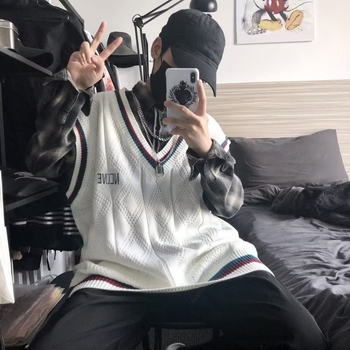 Πλεκτό ανδρικό γιλέκο με παγιέτες, ύφασμα Lyocell, 80% πολυεστέρας, στρογγυλός λαιμός