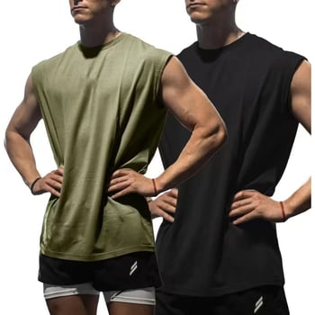 Ανδρικό αμάνικο αθλητικό γιλέκο, στρογγυλός λαιμός, γρήγορο στέγνωμα και διαπνοή, πολυεστέρας 90-95%, 201-250 g/m², Καλοκαίρι