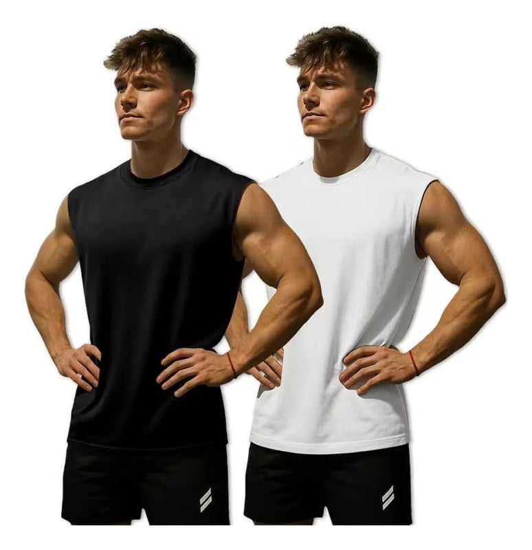 Ανδρικό αμάνικο αθλητικό γιλέκο, στρογγυλός λαιμός, γρήγορο στέγνωμα και διαπνοή, πολυεστέρας 90-95%, 201-250 g/m², Καλοκαίρι