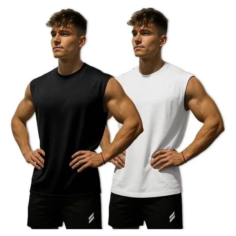 Ανδρικό αμάνικο αθλητικό γιλέκο, στρογγυλός λαιμός, γρήγορο στέγνωμα και διαπνοή, πολυεστέρας 90-95%, 201-250 g/m², Καλοκαίρι