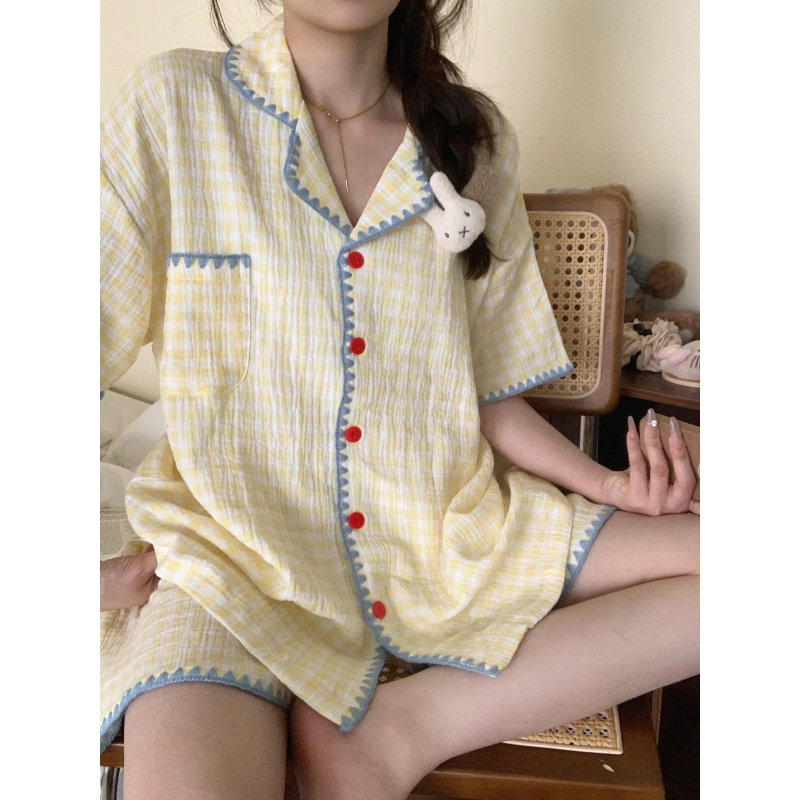Ženski set pidžama Cloud Cotton — poliester, 3/4 rukav, kratke hlače, tanak