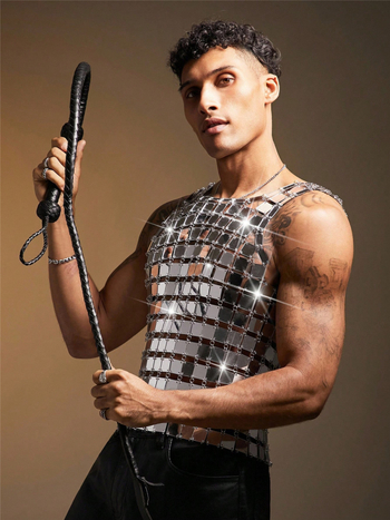 Мъжки потник с свободна кройка, едноцветен панк стил, полипропилен 90–95%, летен модел 2025