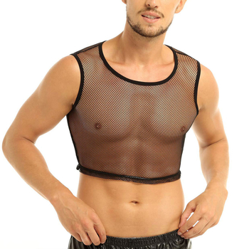 Безрукавка за мъже, тясна кройка, едноцветна, памук-полиестер смес (80% полиестер), принт дизайн, лятна дреха