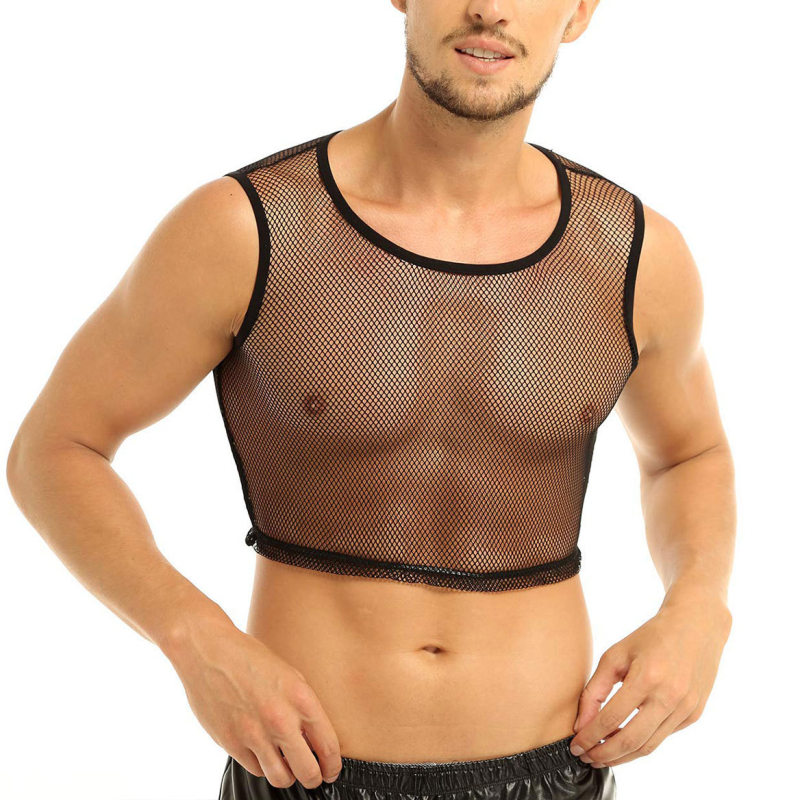 Безрукавка за мъже, тясна кройка, едноцветна, памук-полиестер смес (80% полиестер), принт дизайн, лятна дреха