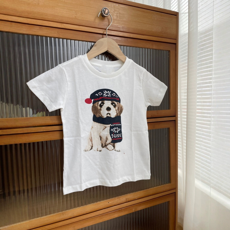 Dječje kratke majice s okruglim izrezom, unisex, karikatura medvjeda, ležerni kroj, pamuk 70–80%, za djecu 3–8 godina (100–140 cm) i preko 8 godina, proljeće-ljeto 2025